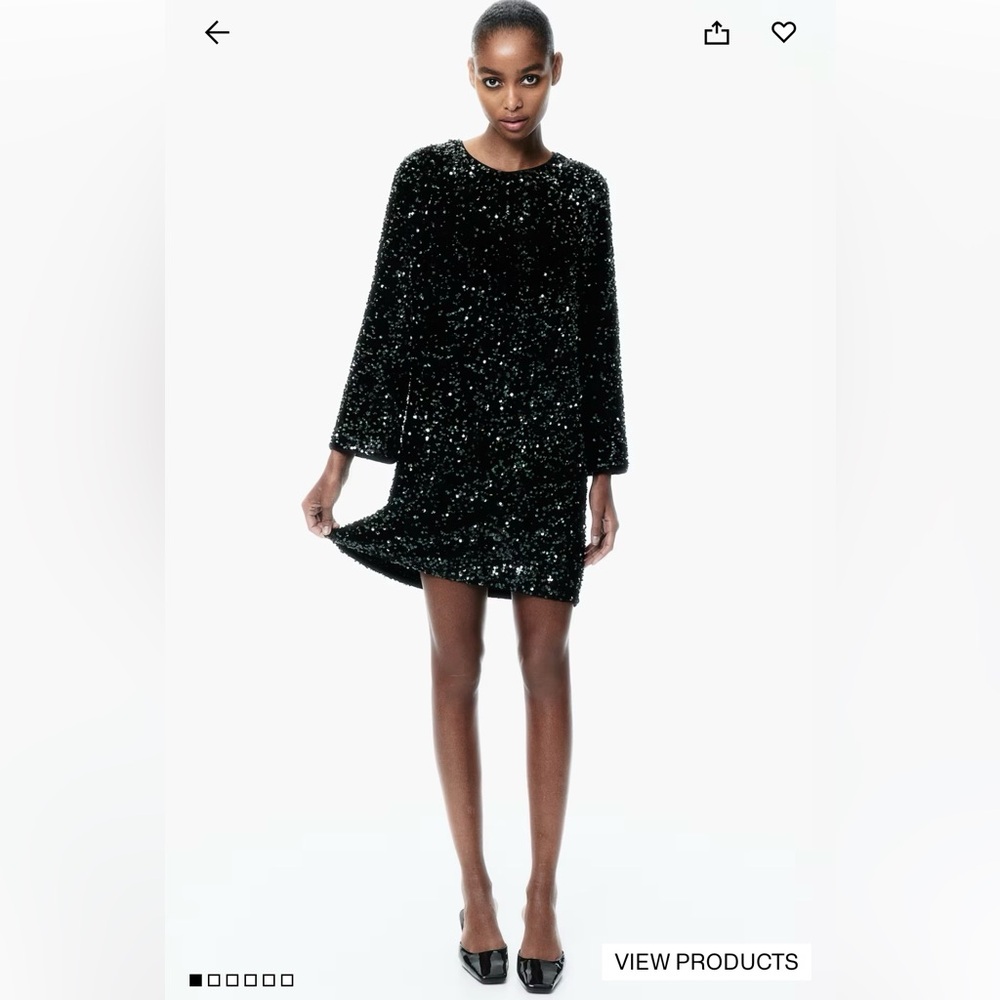 Emerald Green A-Line Sequin Dress